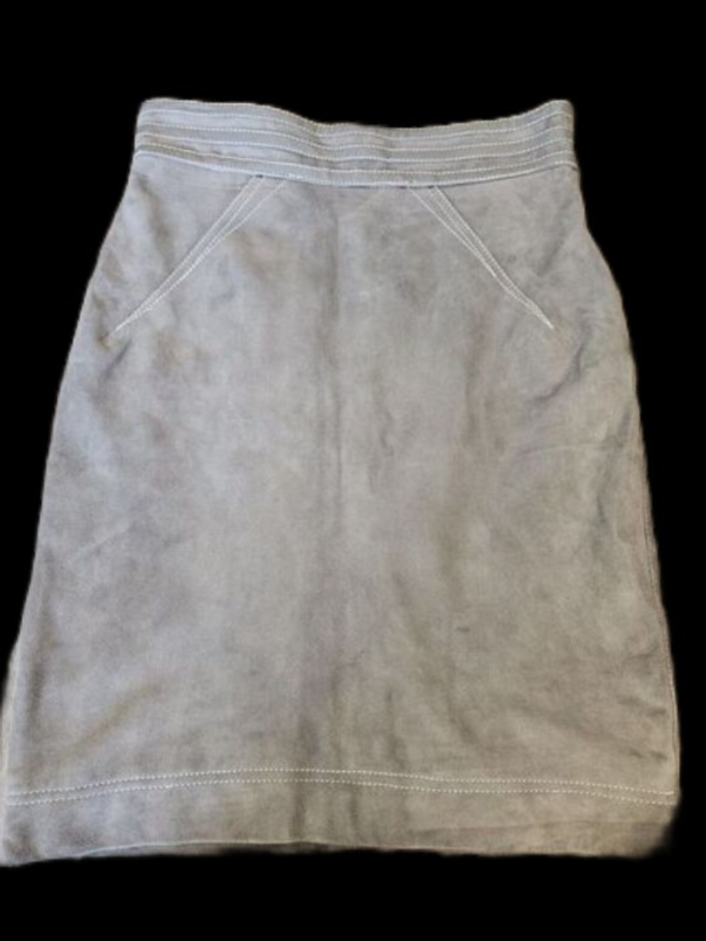 Zac Posen Light Gray Suede A-Line Skirt Z Spoke Sz 6